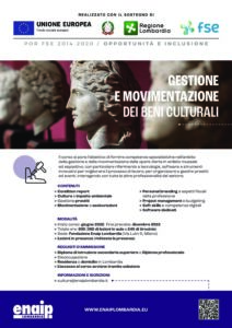 Tecnico per la gestione e movimentazione dei Beni Culturali-gratuito per disoccupati-