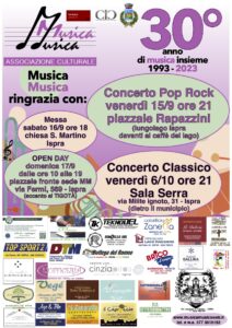 L’Associazione Musica Musica festeggia 30′ Anni di Musica Insieme