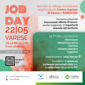 JOB DAY 22/05 VARESE   VILLA RECALCATI P.zza Libertà 1